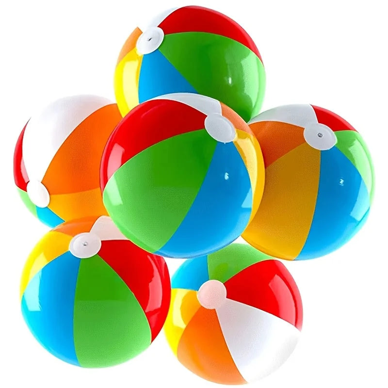 Summer Inflatable Beach Balls Rainbow Striped Pool Party Games Adults