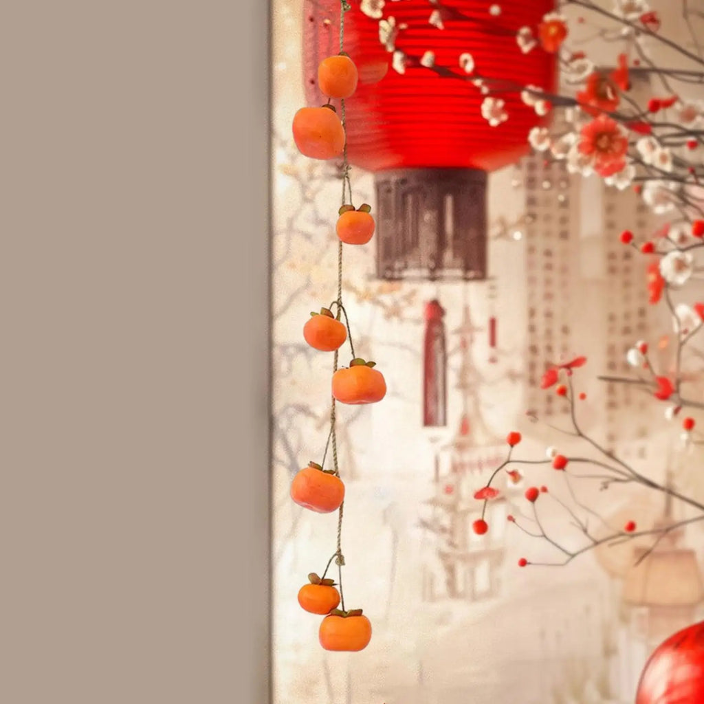 Persimmon String Reusable Decoration Gift Artificial Wreath Garland for Outdoor Bedrooms Living Rooms Front Door Porches Zpaxo