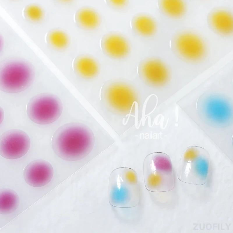 Colorful Transparent Gradient Nail Stickers Different Size Combinations Self-adhesive High Quality Nail Stickers Nail Art Deco Zpaxo