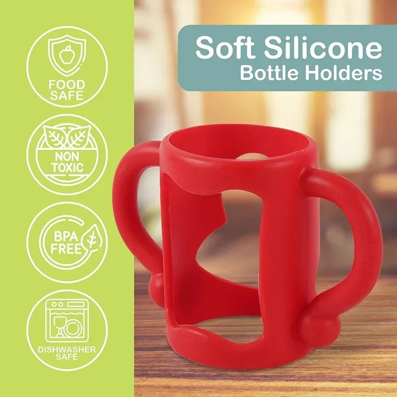 Easy Grip Handle, Can Accommodate Most Bottles - BPA-free Soft Silicone ,Silicone Bottle Handle For Narrow Baby Bottles Zpaxo