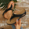 Flip Flops Summer Wedge Sandals Fashion Orthopedic Slippers Slides Zpaxo black 42