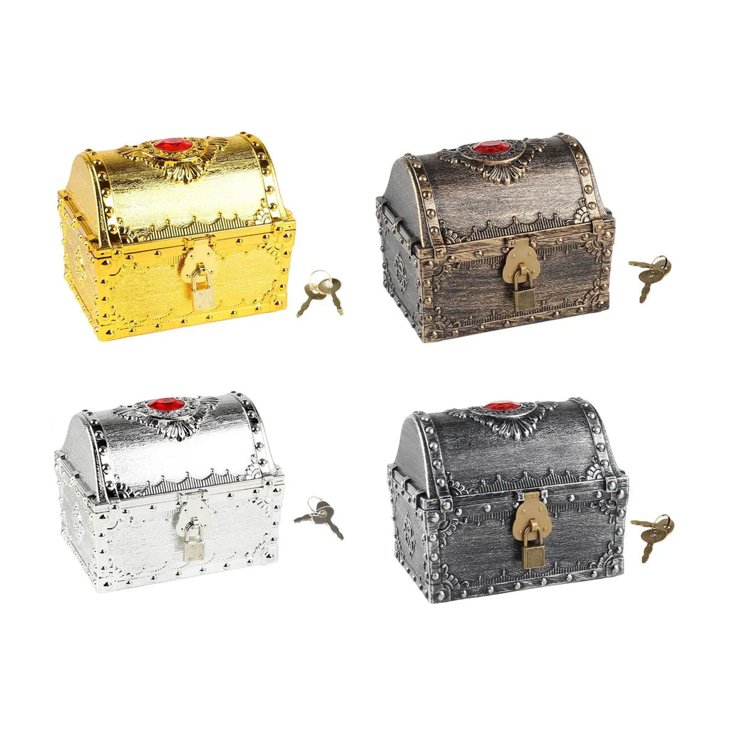 Decorative Vintage Chest Box Themed Party Favors Kids Storage Pirate Treasure Box for Boys Girls Kids Prizes Practical Gifts Zpaxo