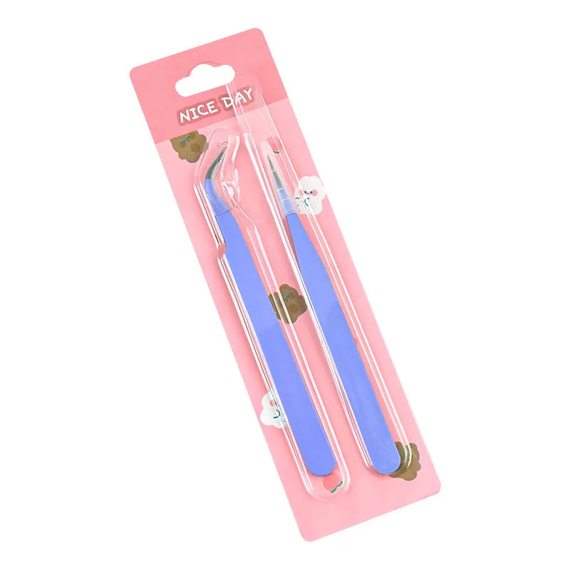 Macaroon Tweezers Metal Clip Straight Curved Head Handmade Sticker Zpaxo