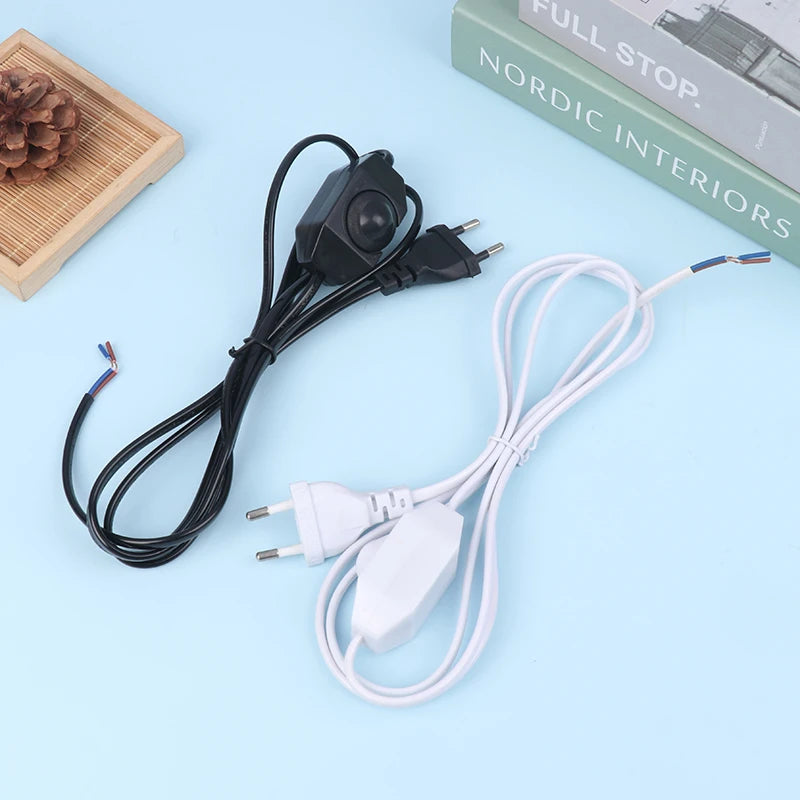 1Pcs 1.8M Extension Cord With Dimmer EU Plug Control Switch Power Cable Cord EU Plug For Table Lamp 220V Electricity Wire Zpaxo
