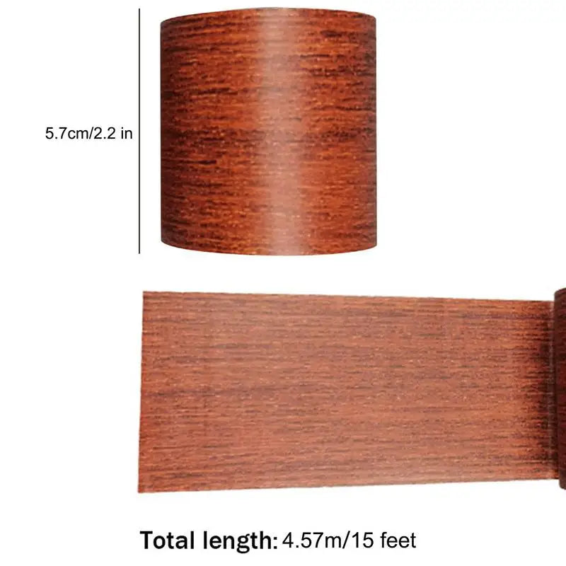 4.5M Realistic Wood Grain Repair Duct Tape Furniture Renovation Adhesive Skirting Waist Line Floor Stickers Home Decor Zpaxo