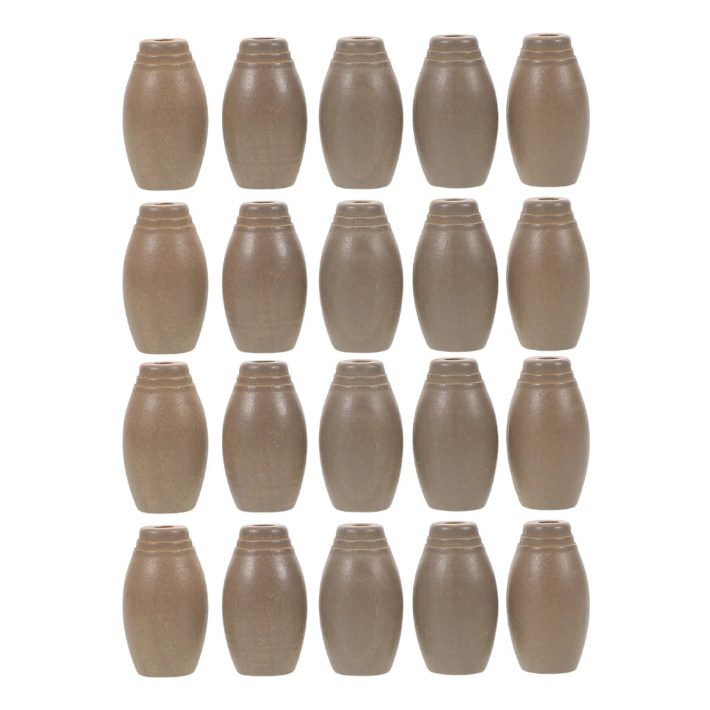 Wooden Blind Cord Knobs Olive Shaped Lightweight Hollow Drawstring