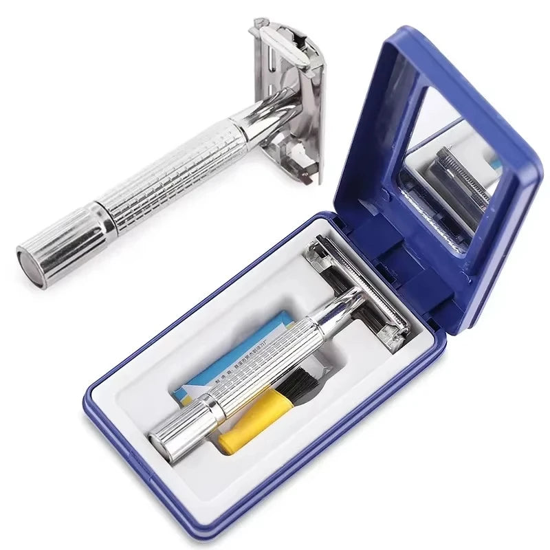 2026 Classic Traditional Double Edge Shaving Razor Set for Men Safety Razor Beard Safety Razor for Barber Styling Accessories Zpaxo 114-Razor