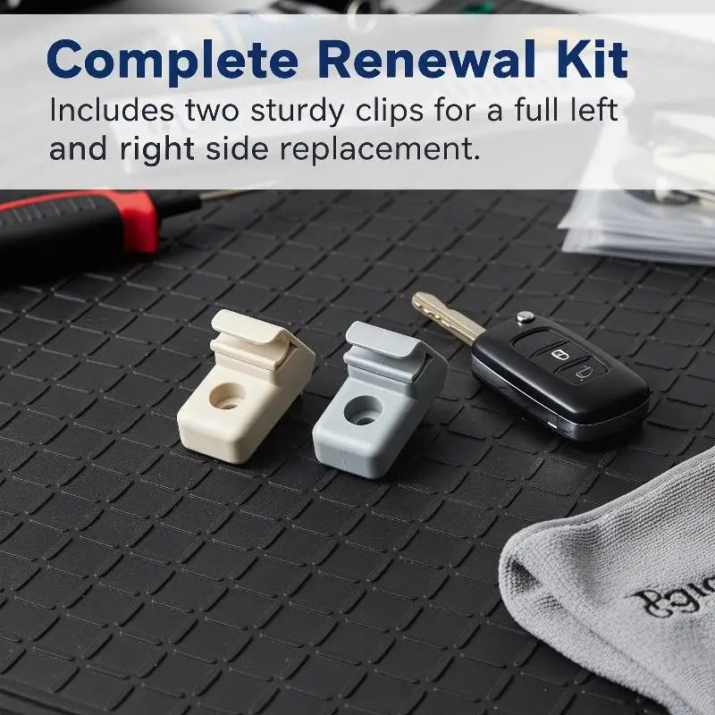 Car Sun Visor Clip Replacement | PP Material – Gray/Beige