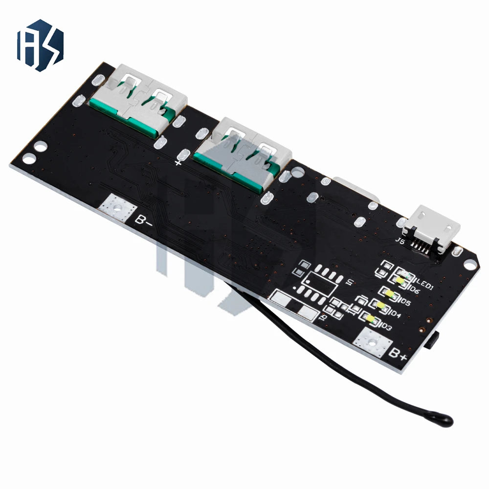 22 5W QC4 0 QC3 Fast Charge 18650 Power Bank Module Dual Type-c Micro Zpaxo
