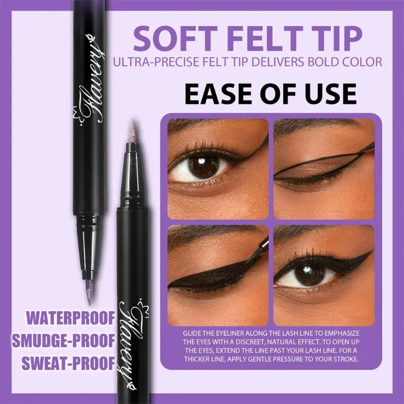 Glitter Pearlescent Eyeliner Pen Waterproof Smudge Proof Metallic