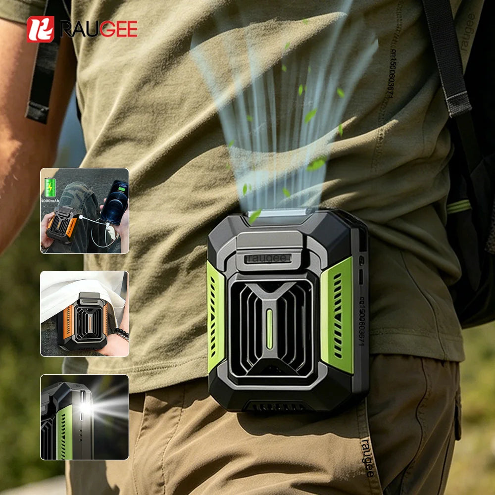 Waist Fan 4000mAh Portable Clip Outdoor Mini Hanging Neck USB Air