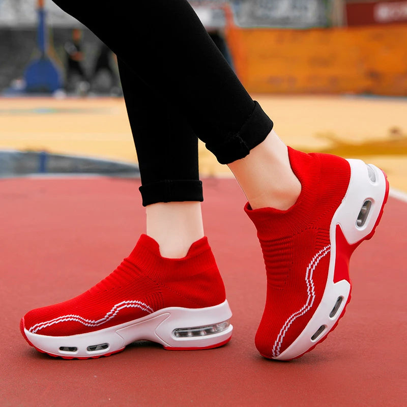 Couples Flying Knit Casual Sports Shoes Mesh Lightweight Running Zpaxo