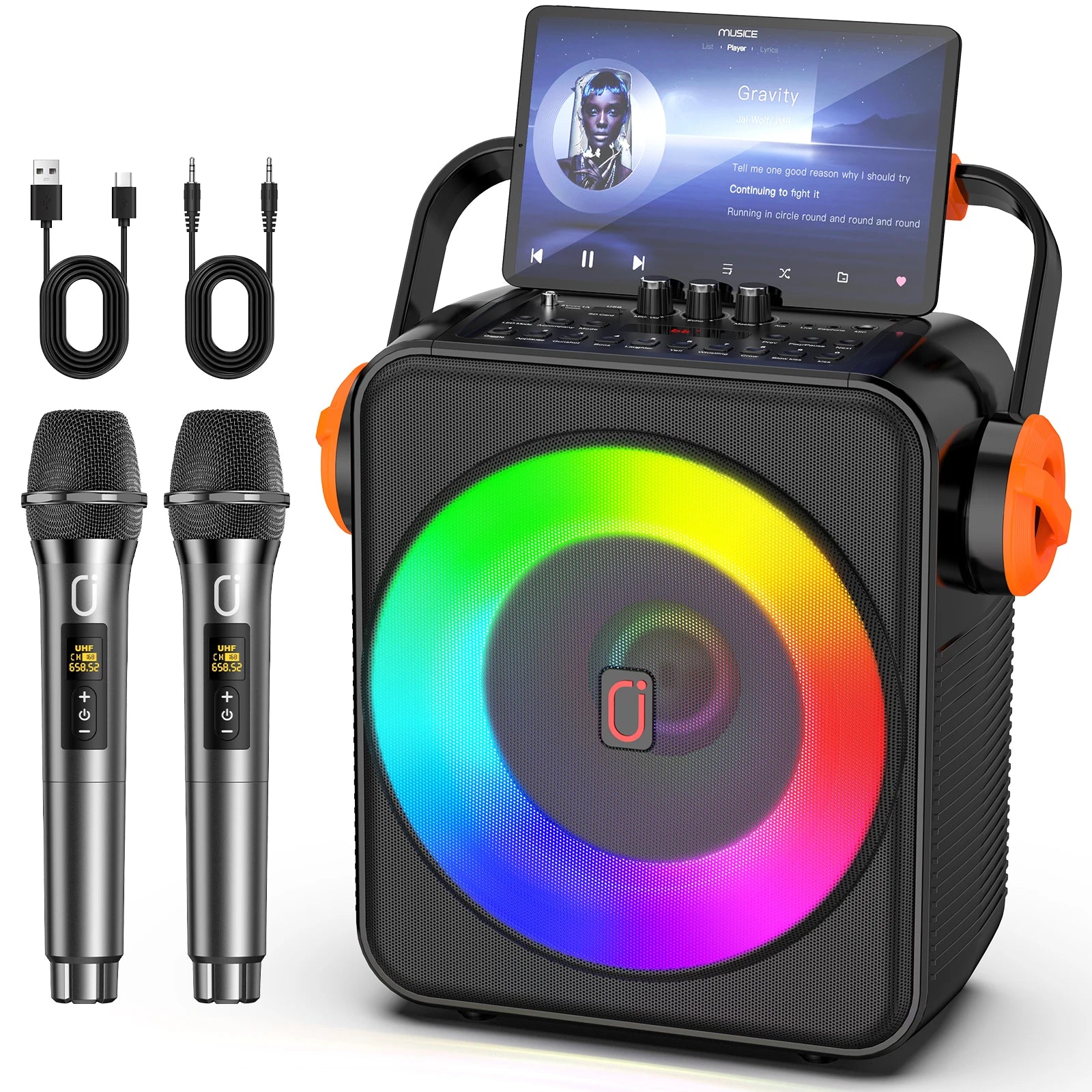 S66 Karaoke Machine 6 5 Speaker Instrumental Mode PA System Echo