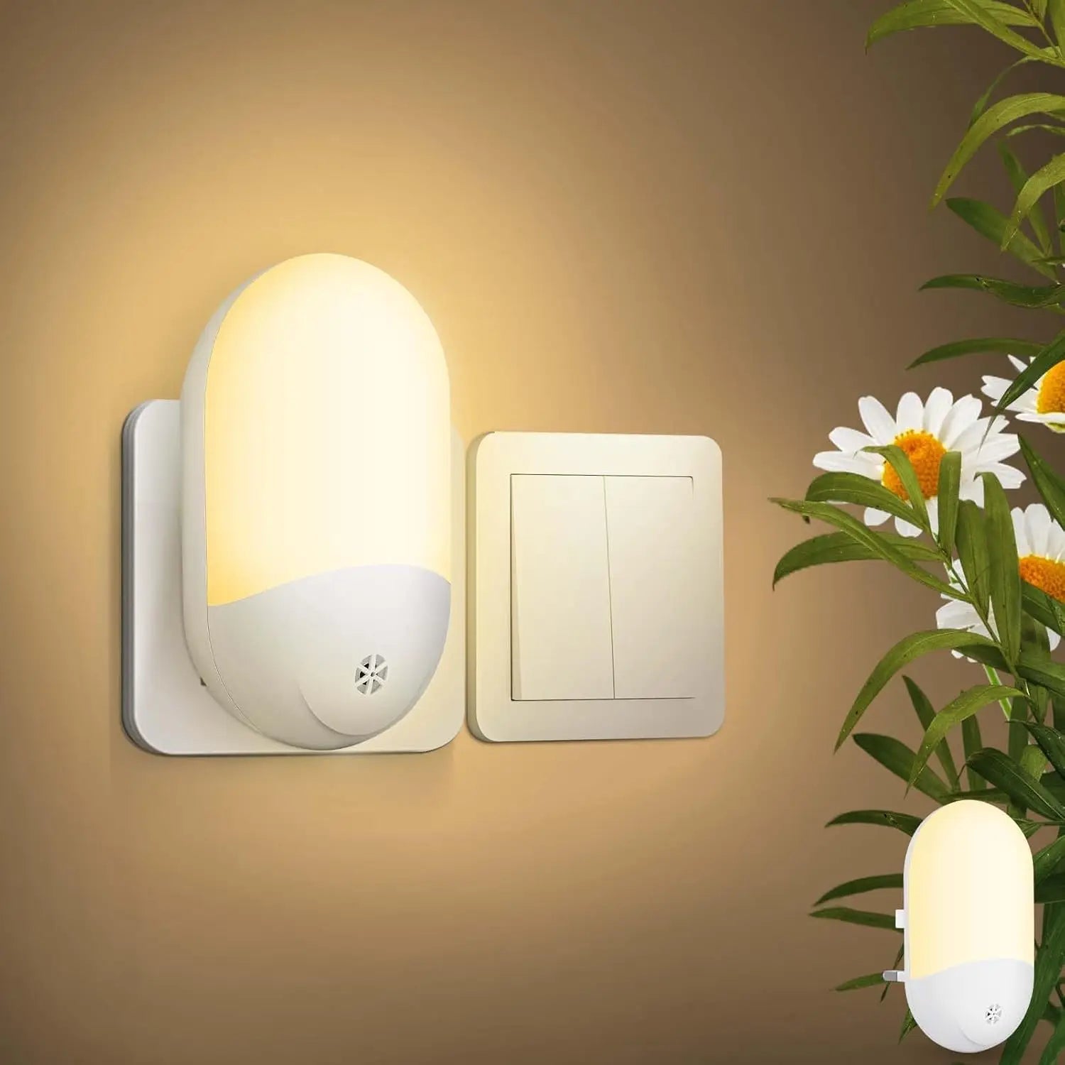 LED Night Light Plug in Wall with Dusk to Dawn Photocell Sensor Energy Saving 0.5W Night Lighting Zpaxo UK