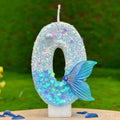 New DIY Digital Birthday Candles Cake Mermaid Tail Glitter Candle Decoration Baking Supplies for Wedding Anniversary Celebration Zpaxo 0