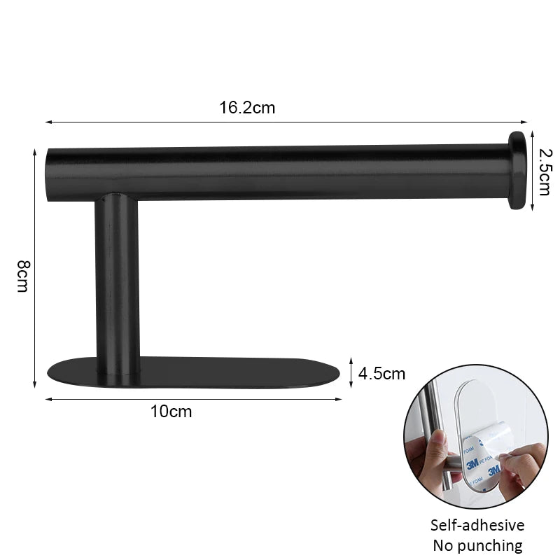 Stainless Steel Paper Towel Holder Hanging Roll Rack Toilet Plastic
