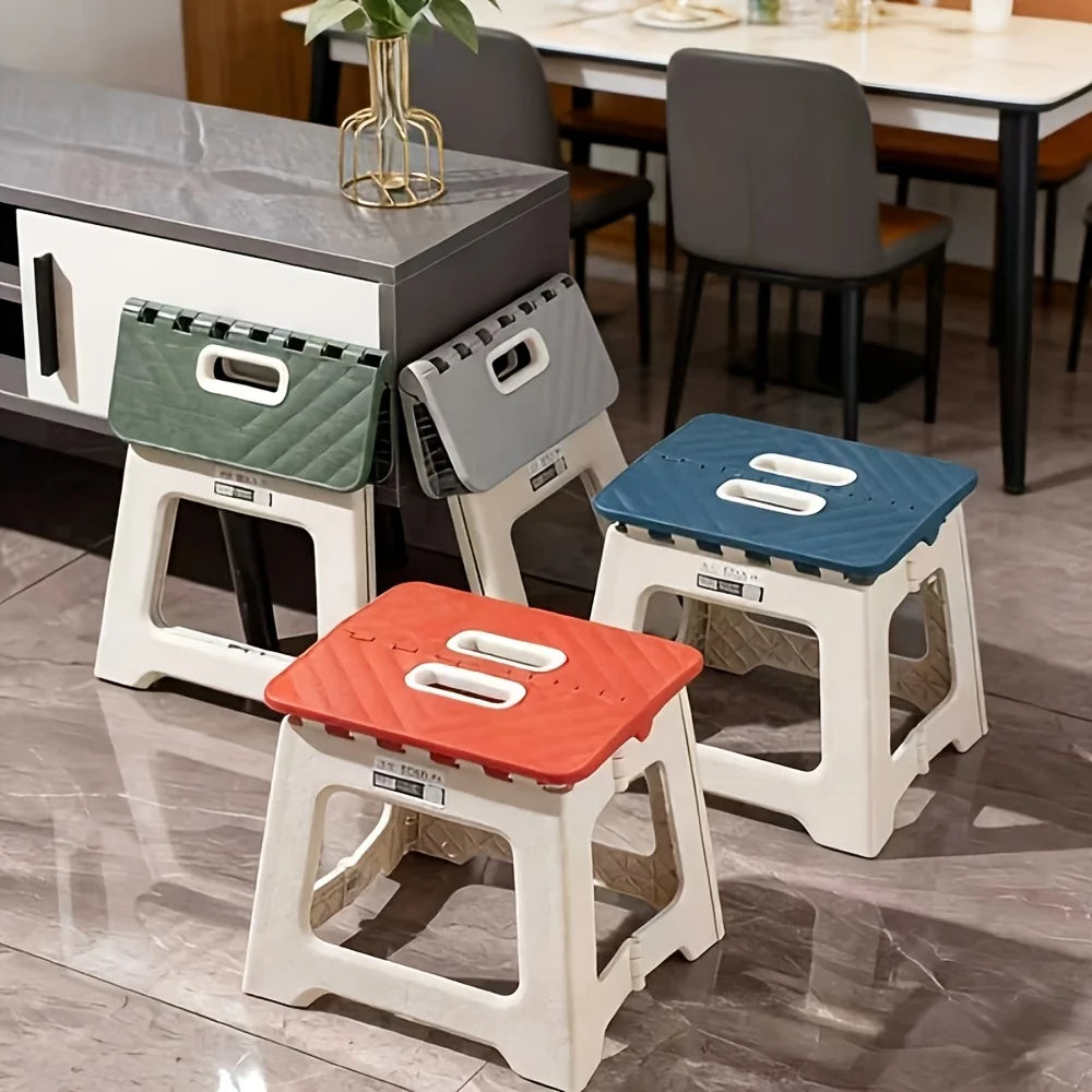 Portable Folding Stool Handles Non-slip Surface Designed Be Compact