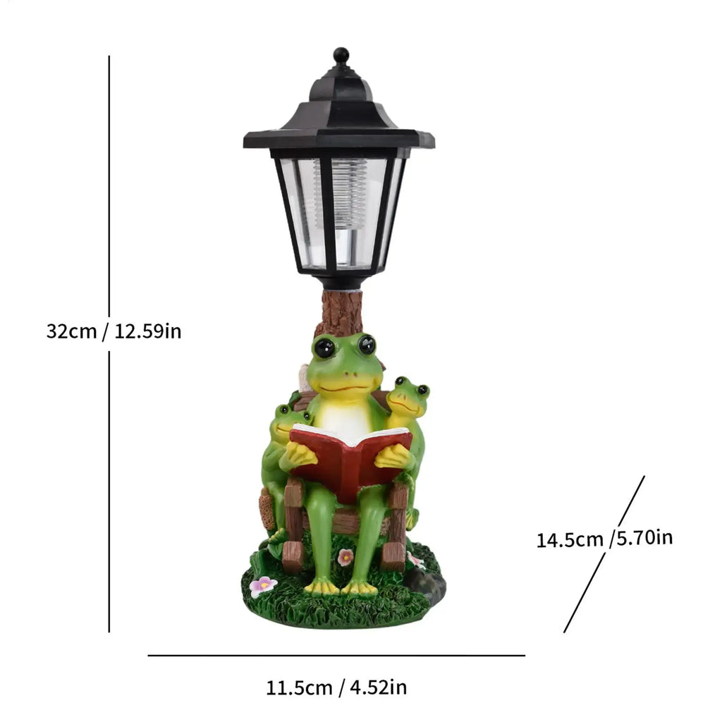 Solar Frogs Outdoors LED Resin Statue Lamp Frog Outdoor Decor Pathway