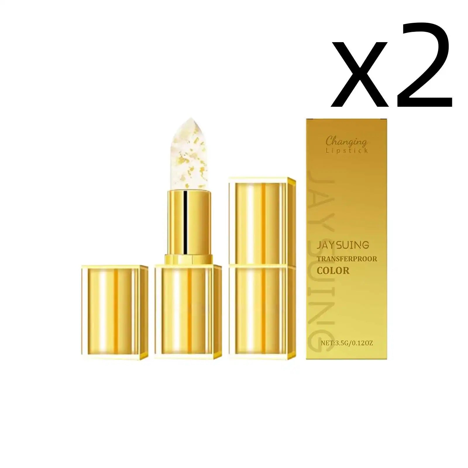 Jaysuing Gold Color-Changing Hyaluronic Acid Lip Balm 3.5g Color-Changing Lip Balm Zpaxo 2x3.5g Boxed