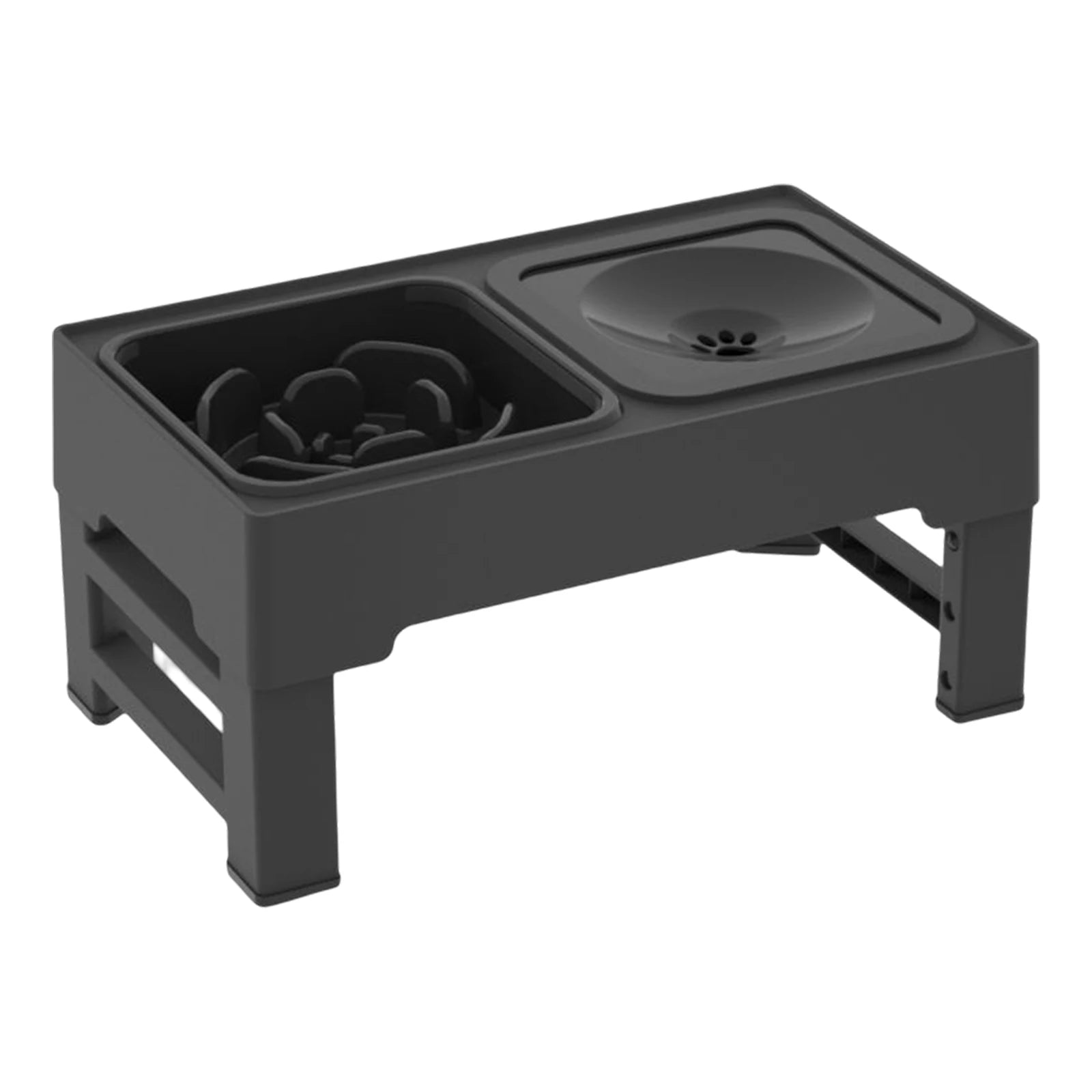 Elevated Dog Bowls with Stand Rods Pet Cat Raised Double Food Bowls Water Dishes Puppy Pets Feeder Adjustable Drinking Bowl Zpaxo black