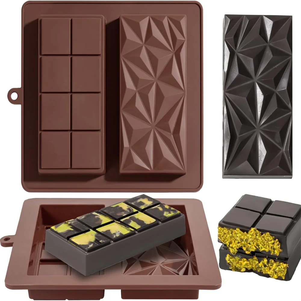Rectangle Chocolate Bar Molds Non-stick Dessert Hanging Holes Baking Zpaxo Chocolate