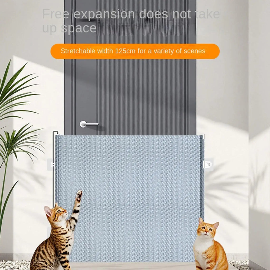 Retractable Dog Gate No-drill Pets Mesh Door Doorways Childproof Net