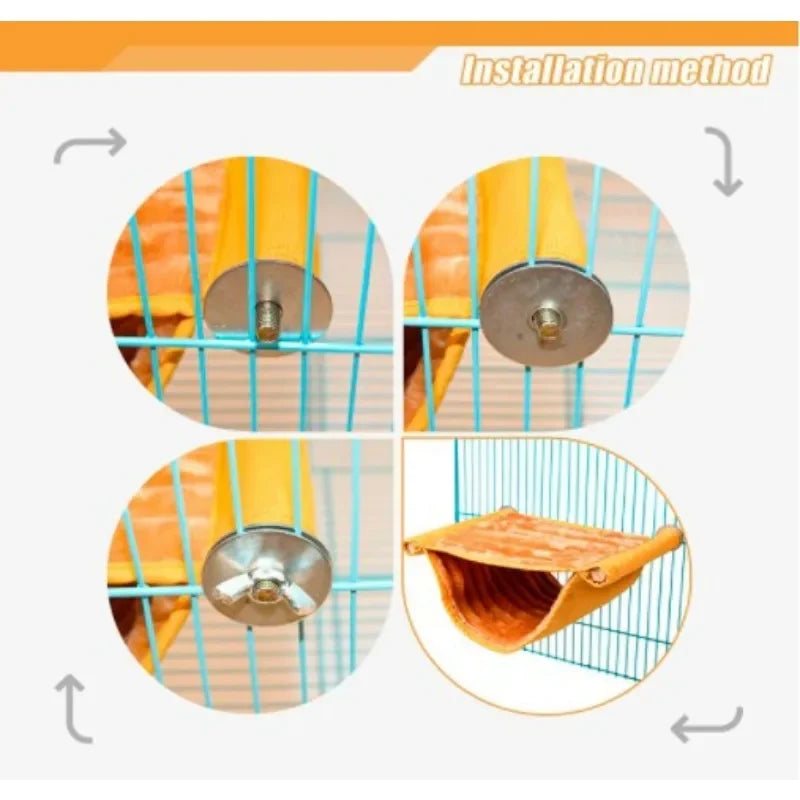 Removable Washable Pet Hanging Hammock Warm Nest Bed Bird Cage Perch