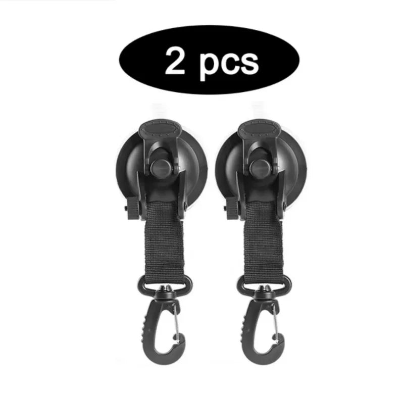 4Pcs Suction Cup Anchor Securing Hook Tie Down Camping Tarp As Car Side Awning Pool Tarps Tents Securing Hook Universal Travel Zpaxo 2pcs-black