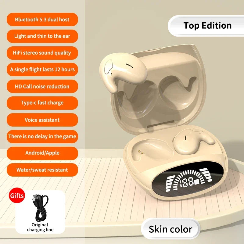 Invisible Sleep Earphones Bluetooth 5 3 Headphones TWS Wireless Zpaxo Khaki