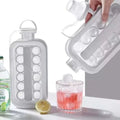 Portable 2in1 Folding Ice Maker Water Bottle with Creative Ice Cube Mold Ice Hockey Lattice Kitchen Bar Gadgets Ice Making Tool Zpaxo Random color