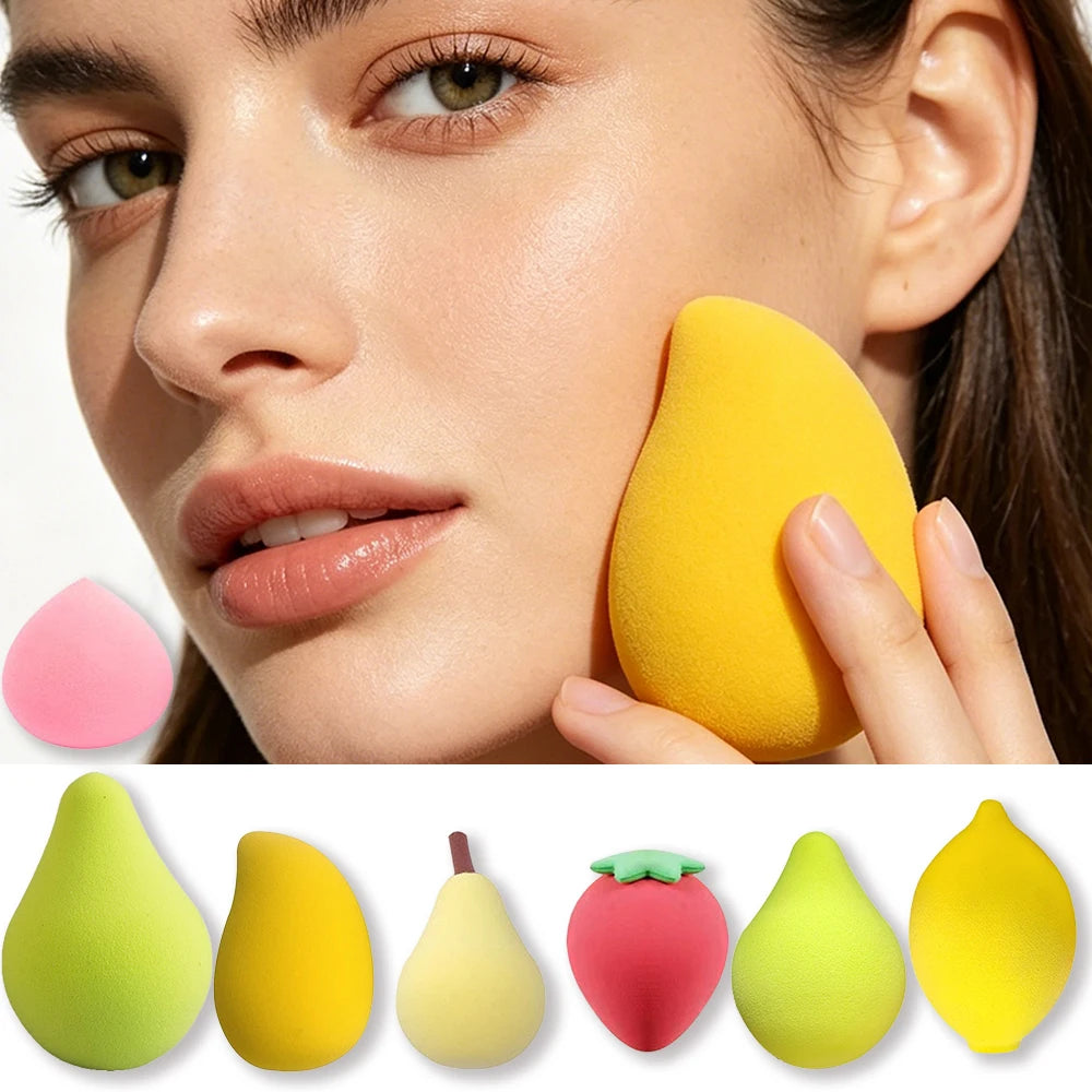 Mango Shape Soft Makeup Sponge Blender Face Beauty Cosmetic Fruit Powder Puff Expanding Water-Activated Blender Make Up Tools Zpaxo