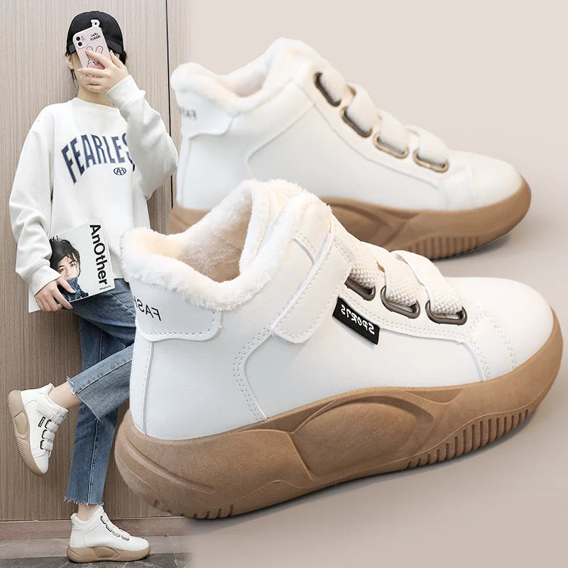 Women's Winter Casual Cotton Boots Thick Bottom Non Slip Were Zpaxo