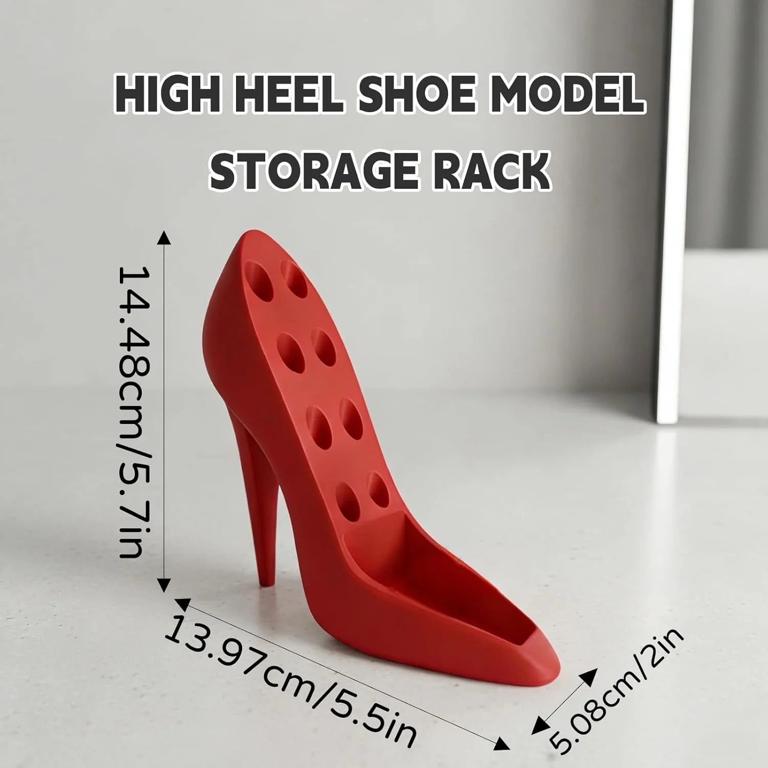 3D Printed Heel Shaped Makeup Brush Holder Beauty Tool Organizer