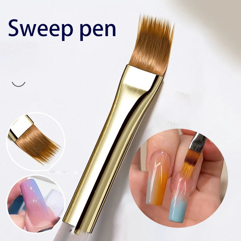 1 French Plaid Nail Art Brushes Line Grid Pattern Drawing Pen DIY UV Zpaxo 1Pc Sweep Pen