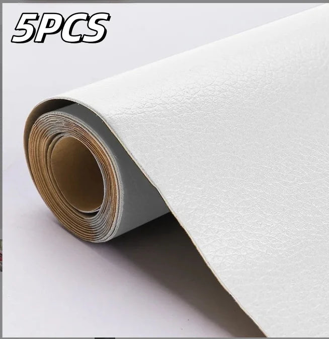 25x60CM Self Adhesive PU Leather Repair Patch Patches Furniture Car Zpaxo White-5PCS 25x30cm