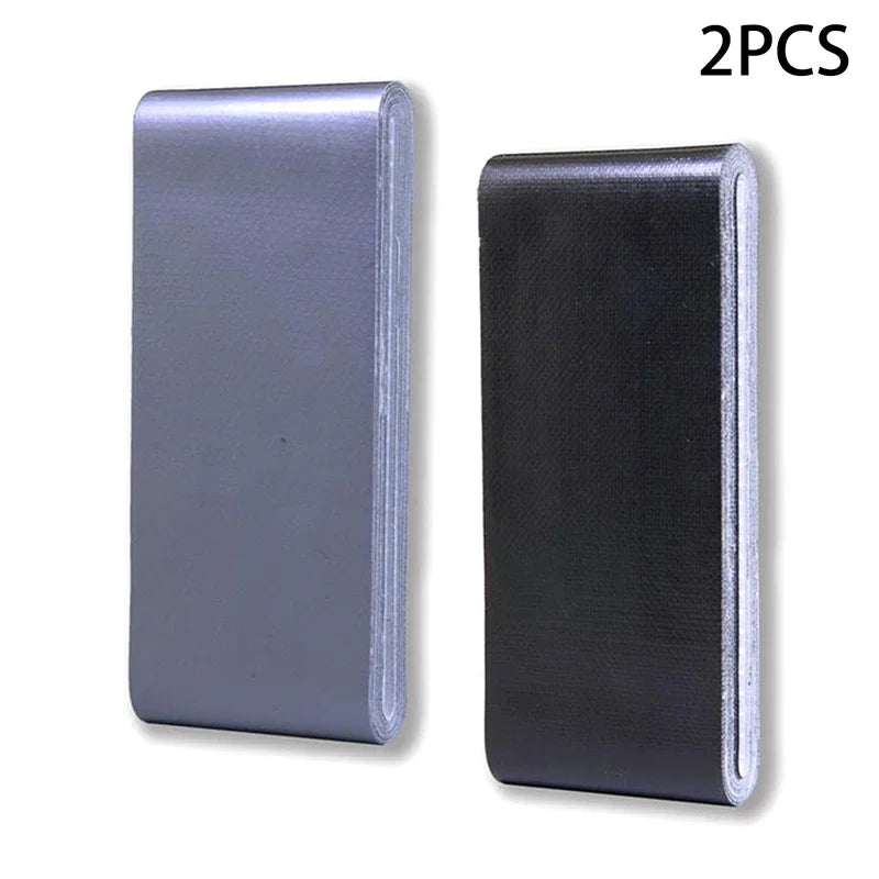 2 Packs Travel Size Silvery/Black Tape - Pocket-Sized Flat Thin Cloth Base Mini Reels For Outdoor Repairs And Emergency Crafts Zpaxo