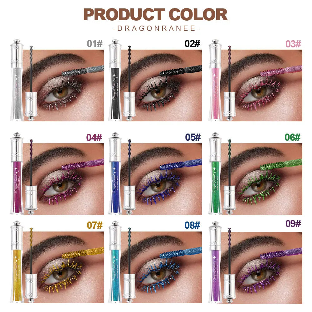 Glitter Diamond Mascara Fine Shimmering Silky Mascara Eye Makeup Waterproof Long-Lasting Versatile Mascara Zpaxo