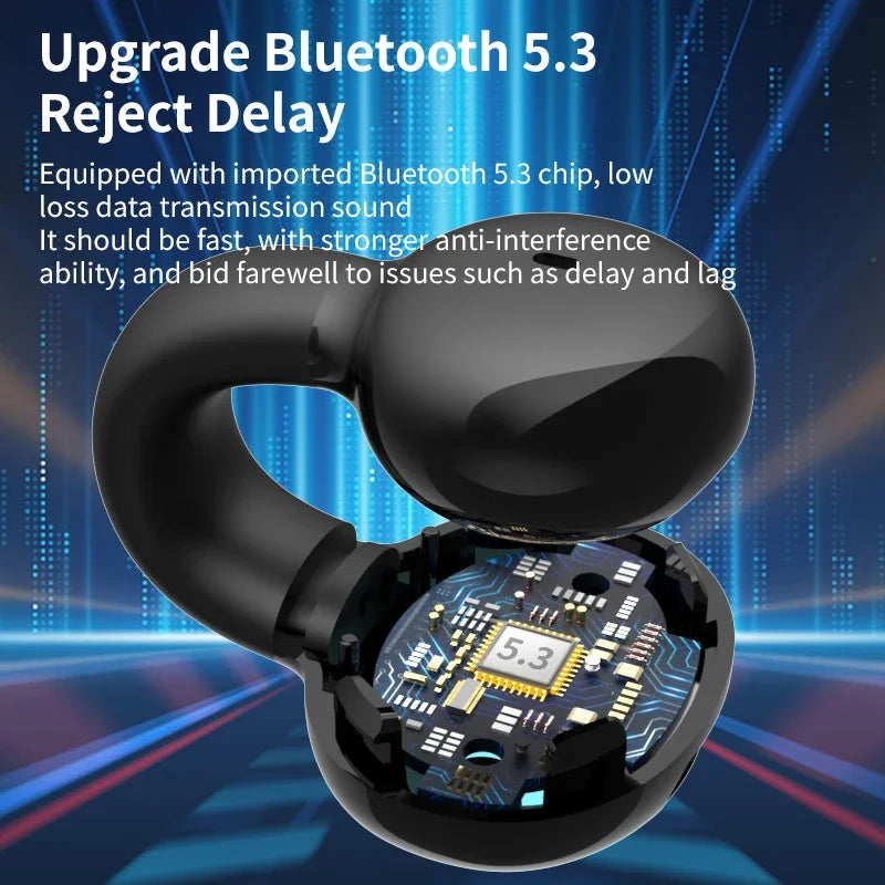 Wireless Bluetooth Earphone Single Ear Bone Conduction Earphones Clip