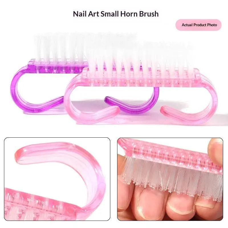 5-Pack Nail Art Cleaning Brush Set – Soft Nylon Dust Brushes