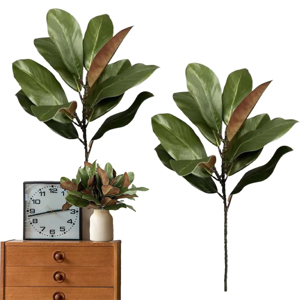 Faux Branches Realistic Magnolia Leaves Artificial Greenery Stems