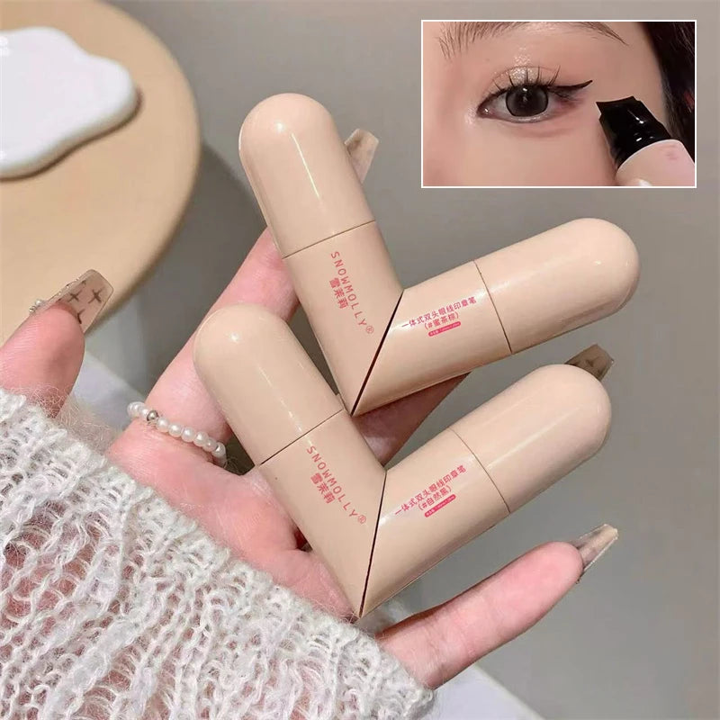 Black Brown Liquid Eyeliner Stamp DIY Triangle Eye Liner Extension Zpaxo