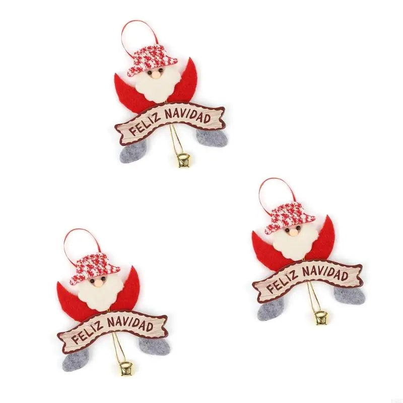 Santa Pendant Christmas Bells Hanging Ornament Tree Decorations