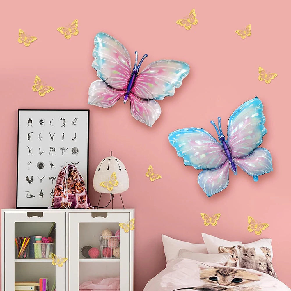 Butterfly Balloon Arch Pink Purple Foil Balloons Birthday Baby Shower