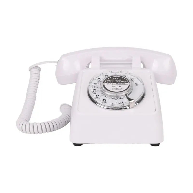 652F Traditional Rotary Wheel Telephone Desk Functional Loud Sound Zpaxo White CN