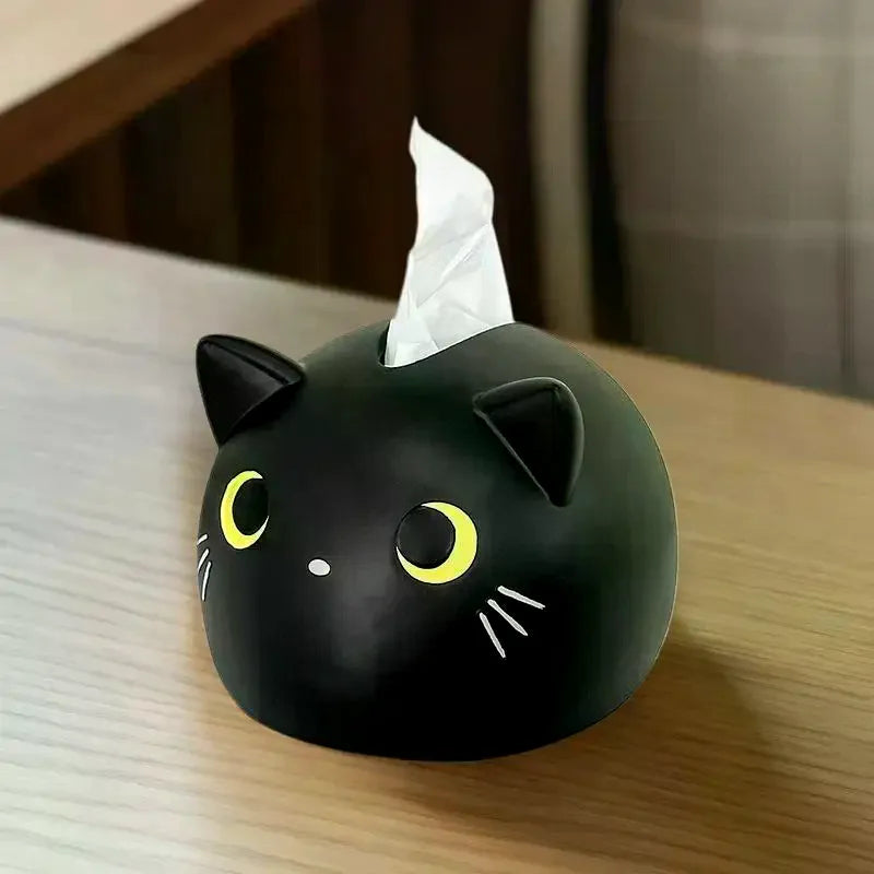 Cat-Shaped Tissue Box Holder – Cute Plastic Napkin Dispenser