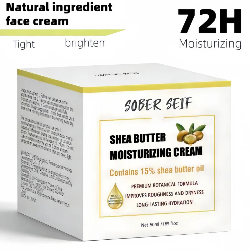 Shea Butter Ceramide Hyaluronic Acid Skin Care Cream 50ml Improve Rough Dull Skin Deep Hydrating Barrier Repair Zpaxo