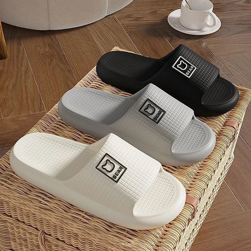 Fashion Summer Couple Non-slip Flat Slides Soft Cosy Seabeach Sandals