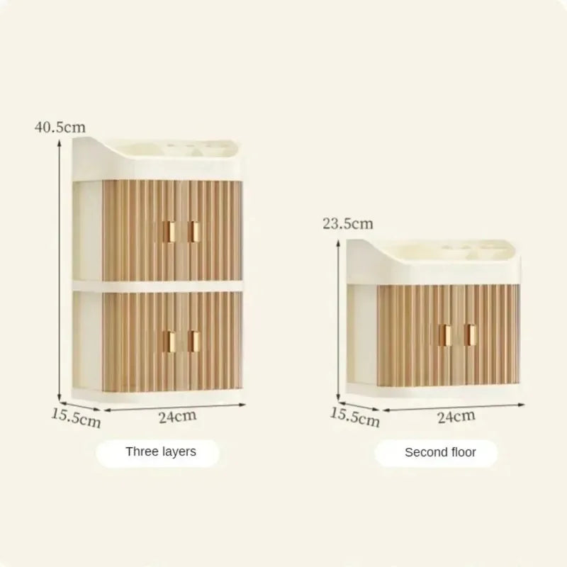 Large Capacity Dressing Table Storage Rack Dust-proof Cosmetic