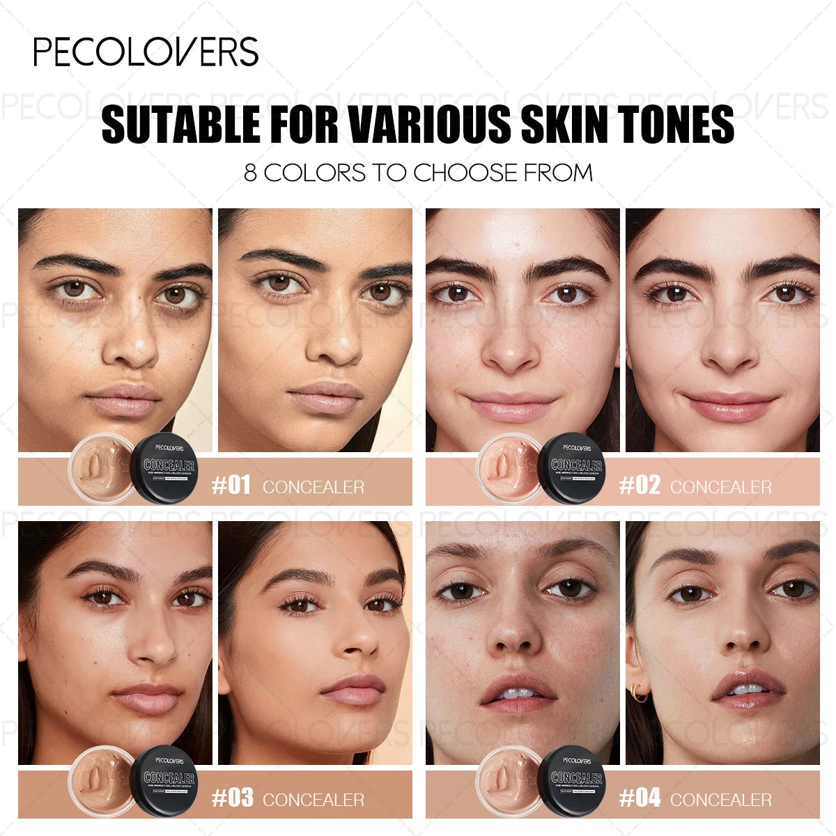 1PC Waterproof & Sweatproof Concealer Cream, Long-Lasting Foundation Paste, Full Coverage, Matte Finish for All Skin Types Zpaxo