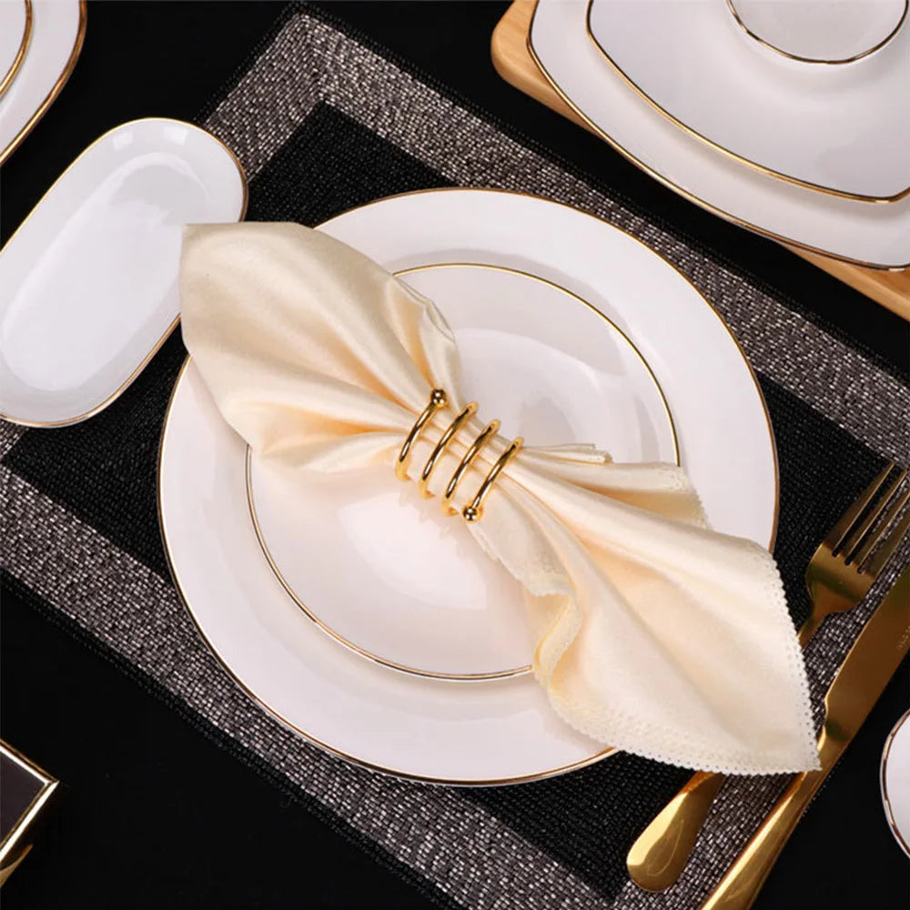 Napkin Ring Gold Silver Metal Round Napkin Buckle Napkin Holder for Wedding Dinner Party Table Decoration Zpaxo